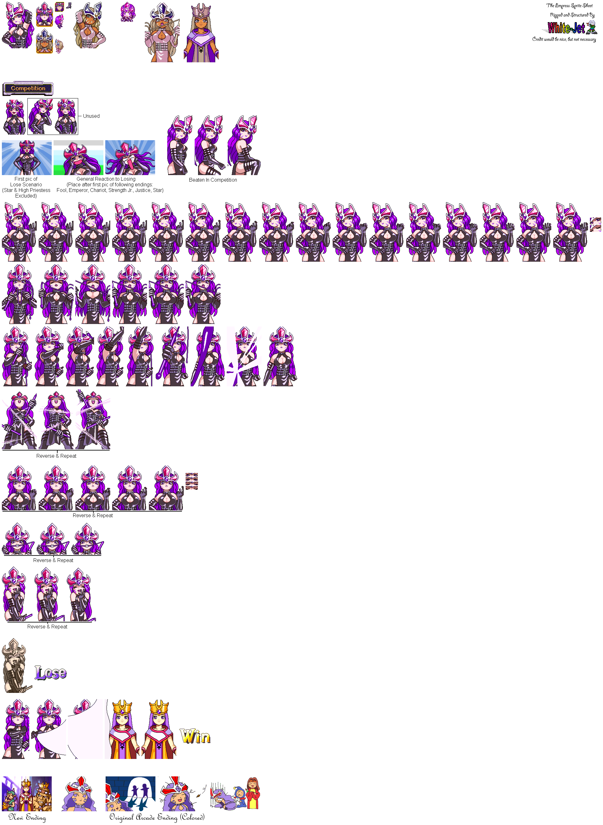 Magical Drop 3 PlayStation bust-up portraits of The Empress with multiple expression and reaction variants