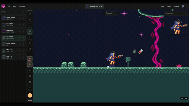 Panning and zooming the canvas viewport in Manabit