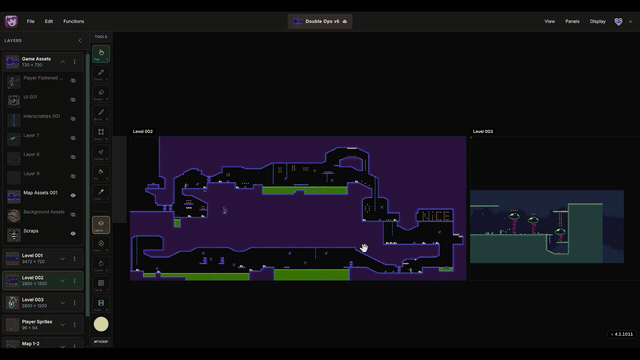 Adding, switching, and resizing stages in a Manabit project