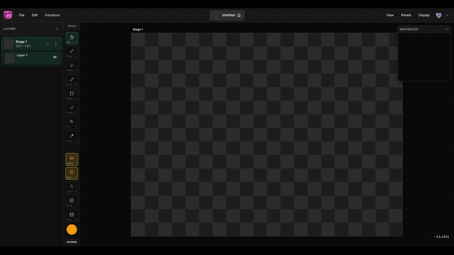 Touring the Manabit project interface — canvas, layers, tools, and panels
